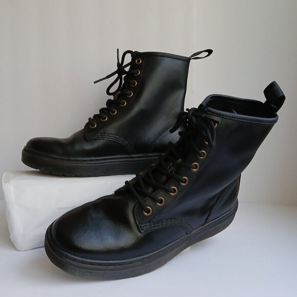 Dr. Martens Black Leather 'Zavala' 8 Hole Combat Boots New WOB Sz US W 7.5 M 6 - Picture 12 of 12